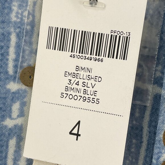 NEW Chicos 4 Womens Plus XXL Bimini Embellished 3/4 Sleeve Open Cardigan Kimono - Picture 5 of 13